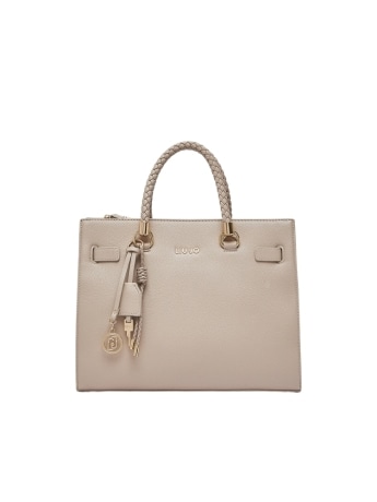 Liu-jo borsa satchel media bianco con charm