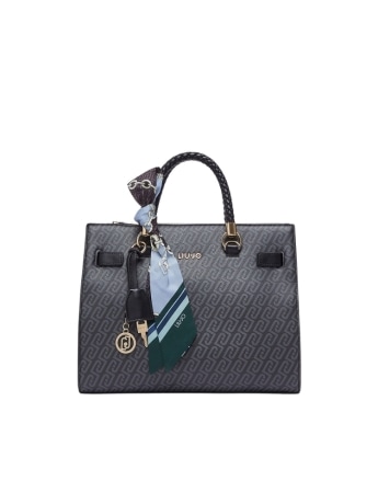 Liu-jo borsa satchel media nera con foulard