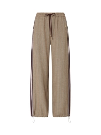Liu-jo pantalone donna beige con coulisse e tape laterale