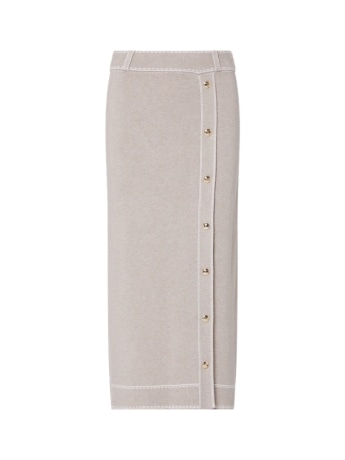 Liu-jo gonna donna midi in maglia misto seta beige