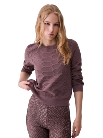 Liu-jo maglia donna jacquard rosa scuro