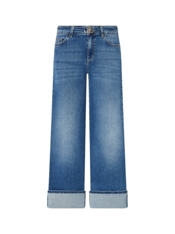 Liu-jo jeans donna flare a vita alta in denim blu