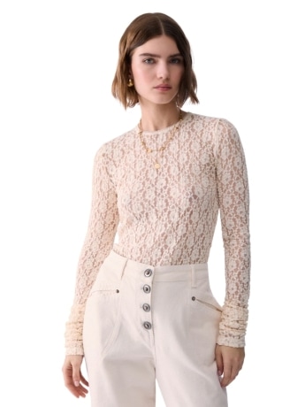 Liu-jo top donna in pizzo stretch bianco