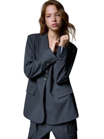 Liu-jo blazer donna in flanella grigio