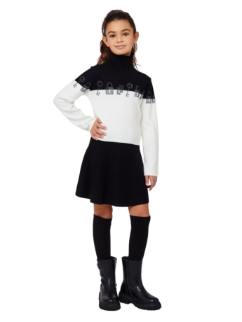 Liu-jo set kids/junior maglia e gonna nero/bianco