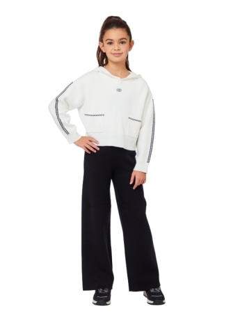 Liu-jo set kids/junior felpa con cappuccio e pantalone bianco/nero