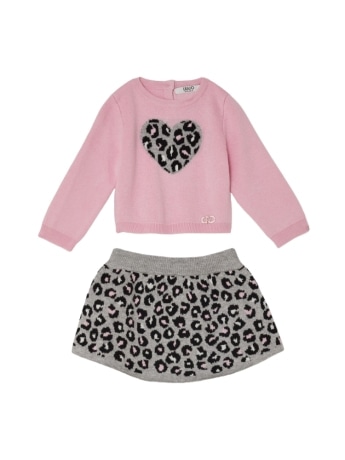 Liu-jo set infant maglia e gonna rosa/maculato