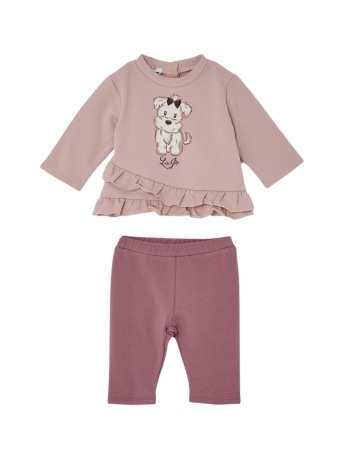Liu-jo set infant t-shirt e leggings in cotone rosa