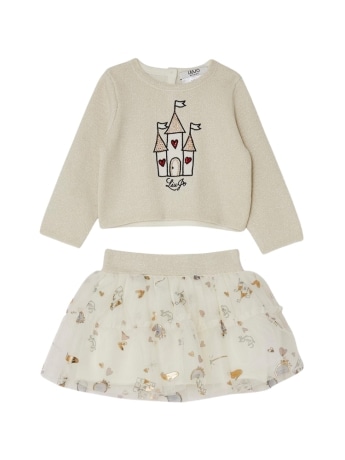 Liu-jo set infant maglia e gonna bianco con stampa