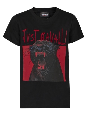 Just Cavalli t-shirt kids/junior in cotone nero con stampa