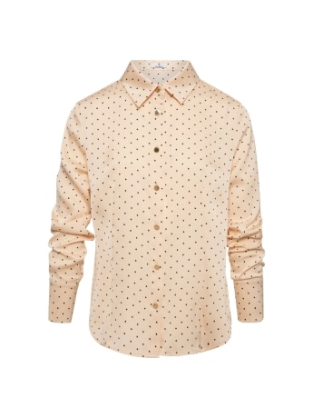 Fracomina camicia beige a pois regular fit