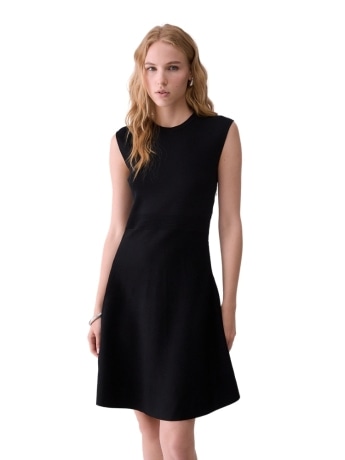 Liu-jo abito donna in maglia nera con pizzo