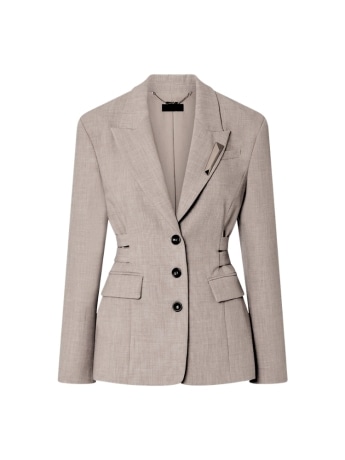 Liu-jo blazer donna in tessuto melange con spilla e doppia fibbia sul retro