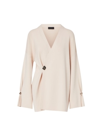 Liu-jo cardigan donna bianco panna con bottoni gioiello