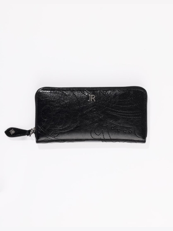 John Richmond portafoglio donna hemlya zip around nero con ricami