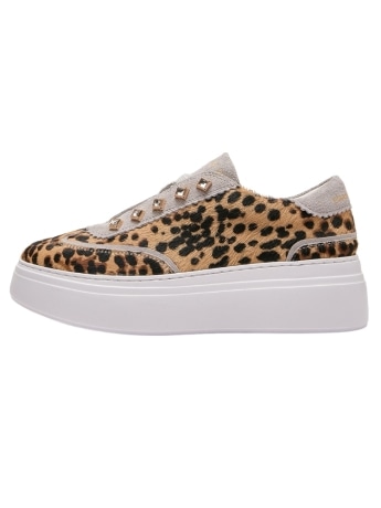 Emanuelle Vee sneakers bice animalier con strass platform