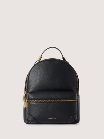 Trussardi zaino piazza donna  in crespo e pelle nero