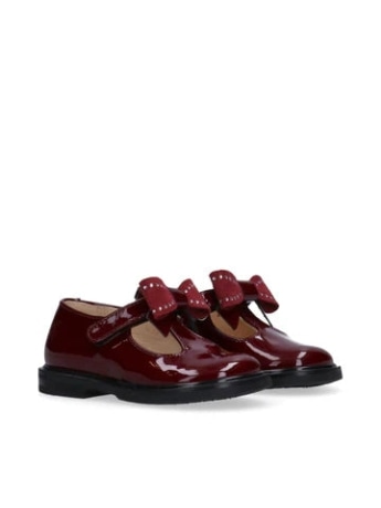 Walkey ballerina infant kids in vernice bordeaux con fiocco