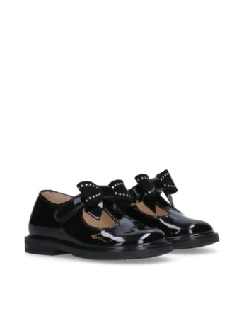 Walkey ballerina infant kids in vernice nera  con fiocco