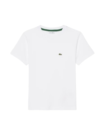 Lacoste t-shirt kids/junior in cotone bianco con logo patch
