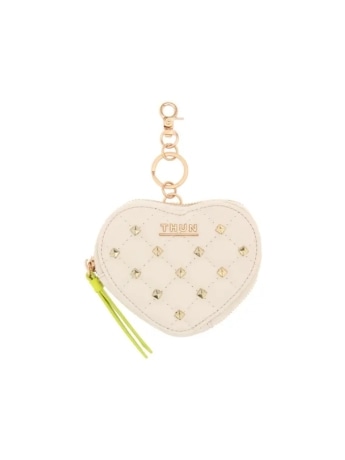 Thun portachiavi cuore burro con borchie e zip