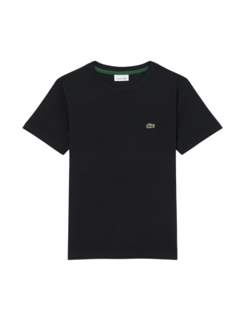 Lacoste t-shirt kids/junior in cotone nero con logo patch