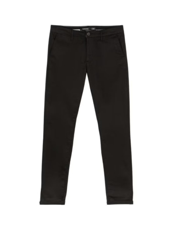 Tiffosi pantalone uomo chino in cotone nero slim fit