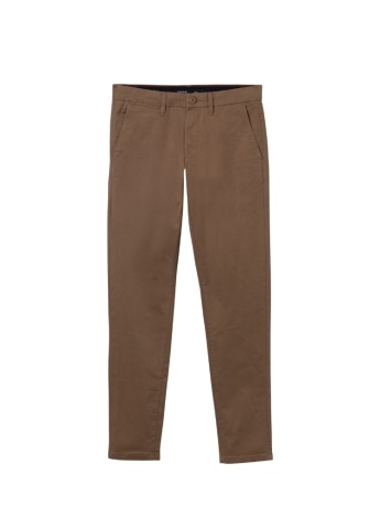 Tiffosi pantalone uomo chino in cotone beige scuro slim fit