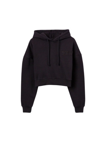 Tiffosi felpa donna ribbon con cappuccio nera