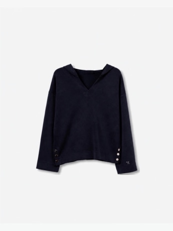 Tiffosi felpa donna olivia con scollo a v blu scuro