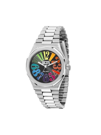 Gcds orlogio unisex time bomb in acciao silver  quadrante nero  indici arabi