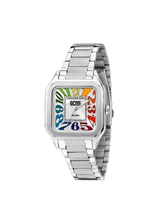 Gcds orologio unisex virgo safari in acciaio silver quadrante bianco indici arabi