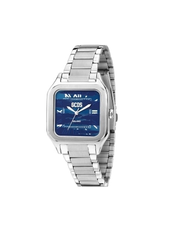 Gcds orologio unisex virgo safari in acciaio silver  quadrante blu indici romani