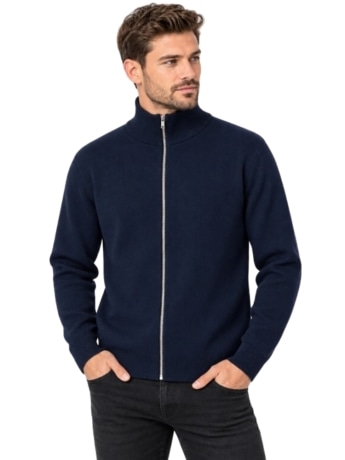 Tiffosi maglia uomo emerson in cotone blu con zip
