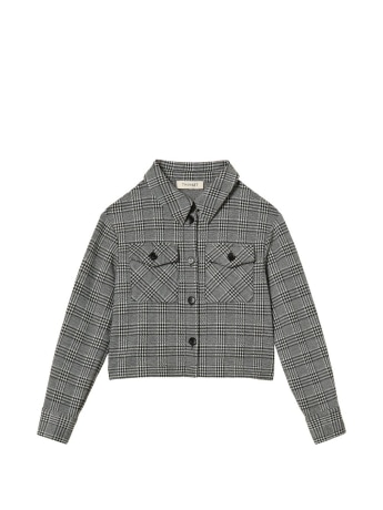 Twinset overshirt junior in galles grigio e nero