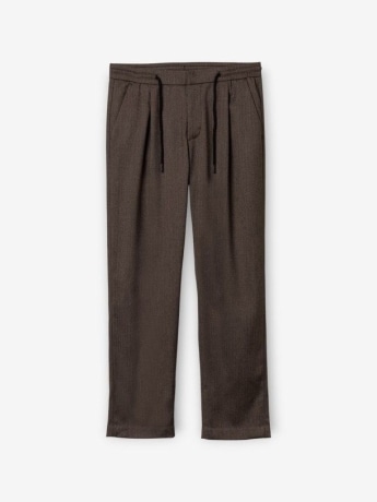 Tiffosi pantalone uomo chino_h114 marrone con coulisse in vita