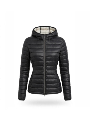 Refrigue giubbotto donna gly  in nylon imbottito nero con logo