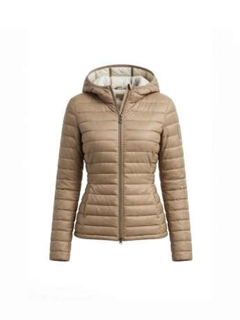 Refrigue giubbotto donna gly  in nylon imbottito beige con logo