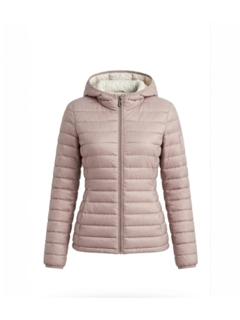 Refrigue giubbotto donna gly  in nylon imbottito rosa con logo
