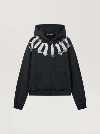 Paa felpa uomo full zip big logo in cotone nero